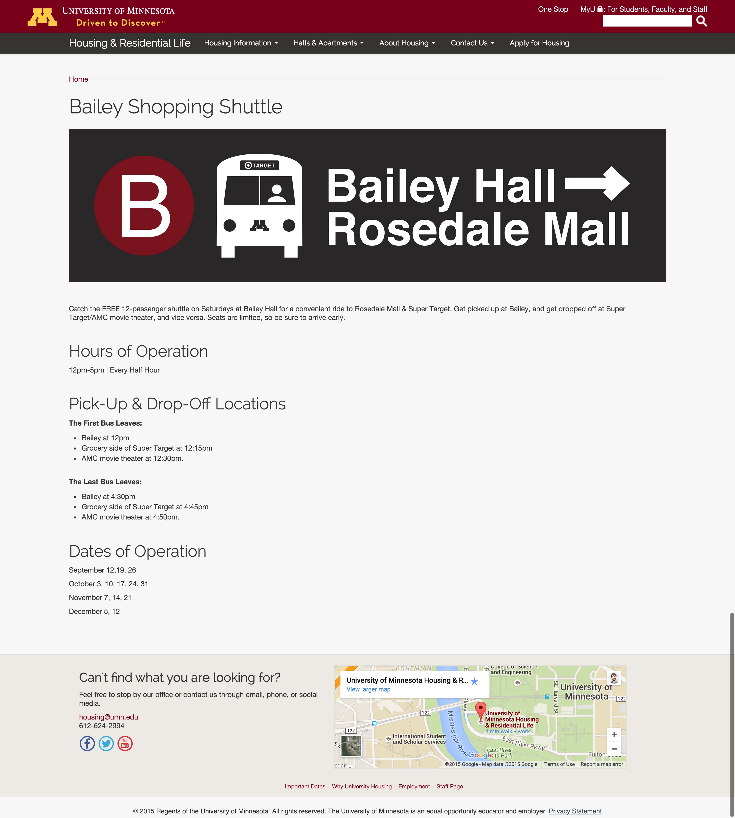 Poster Advertising Bailey Shopping Shuttle